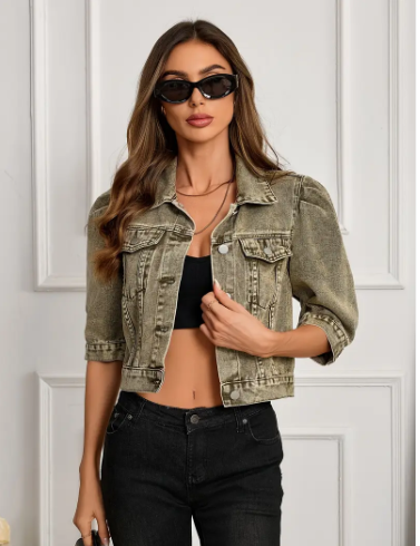 Elsie - Women's Denim Jacket Short
