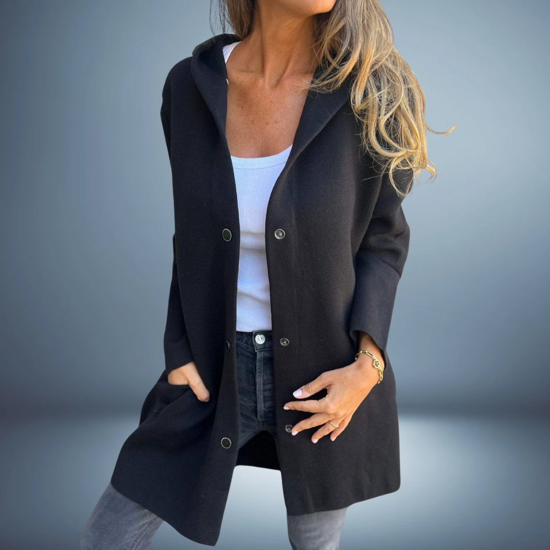 Luna - Single-Breasted Casual Hooded Jacket
