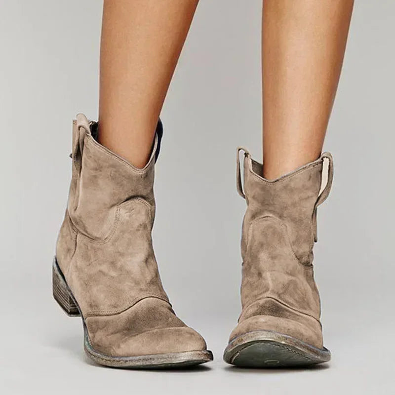 Phoebe - Vintage Cowboy Ankle Boots