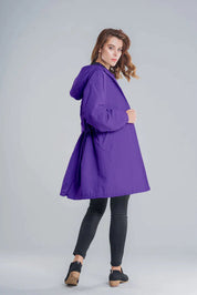 Evie - Women's Waterproof Jacket with Hood and Buttons