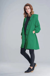 Evie - Women's Waterproof Jacket with Hood and Buttons