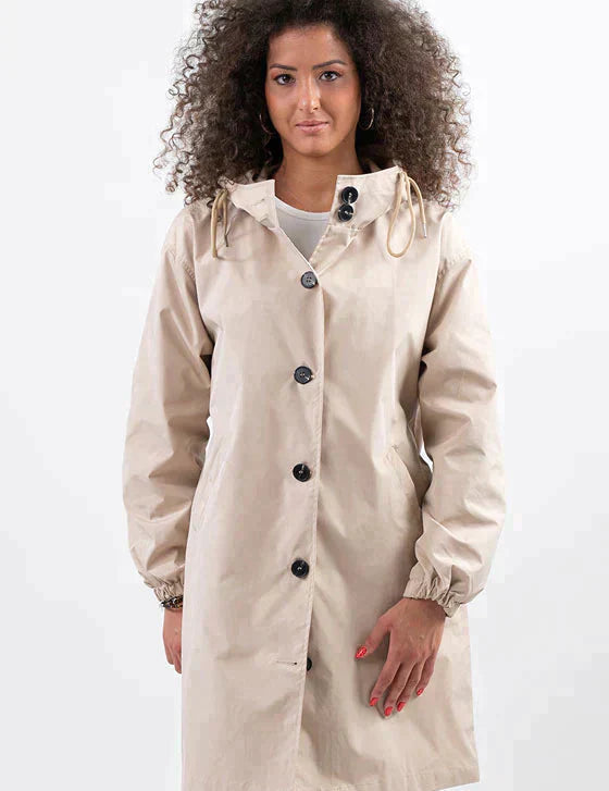 Evie - Women's Waterproof Jacket with Hood and Buttons