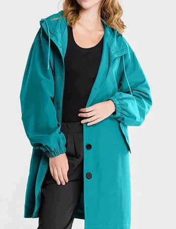 Evie - Women's Waterproof Jacket with Hood and Buttons