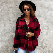 Furly - Checkered Plush Fur Coat