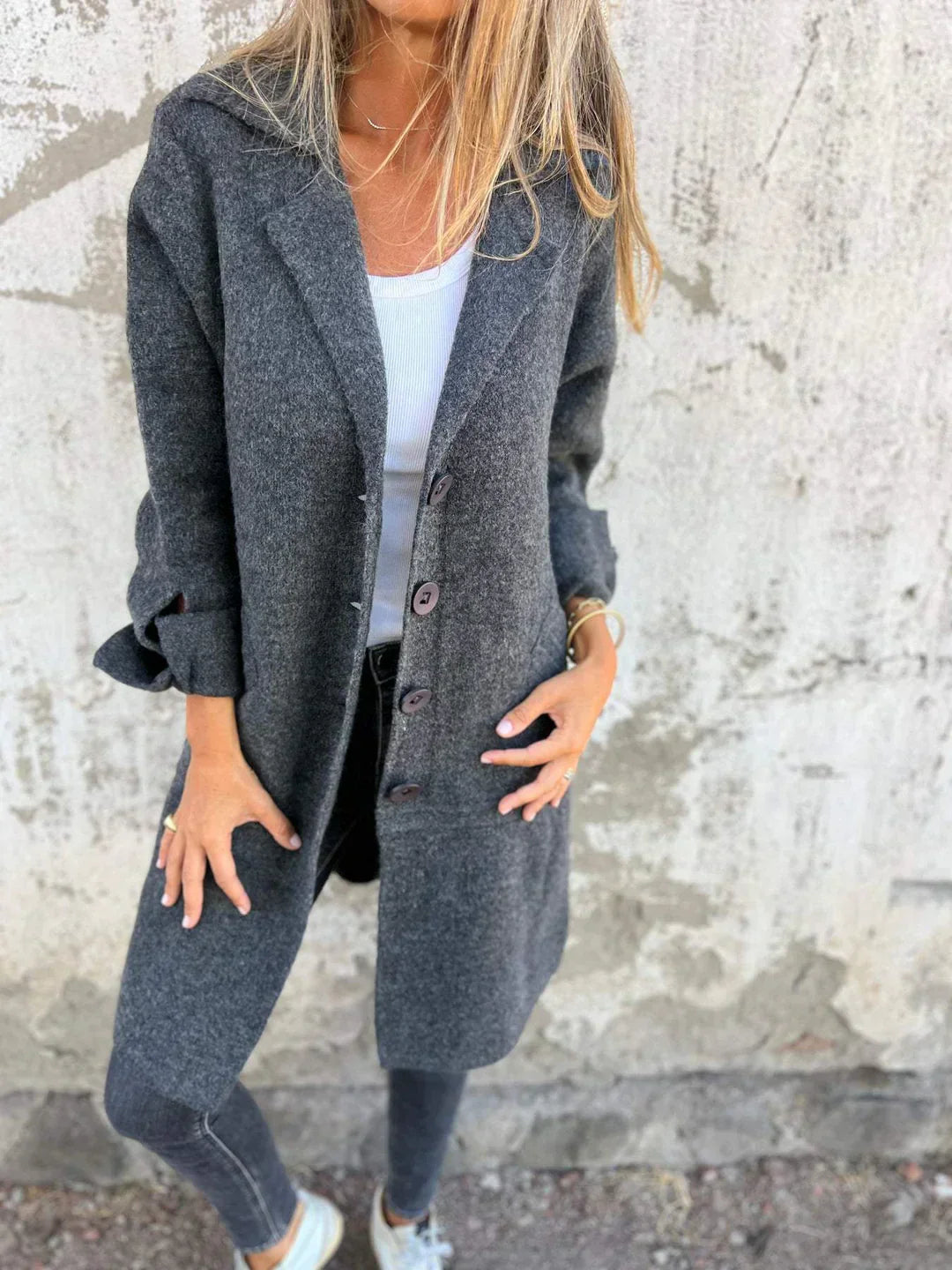 Camile - Casual Single Breasted Wool Coat