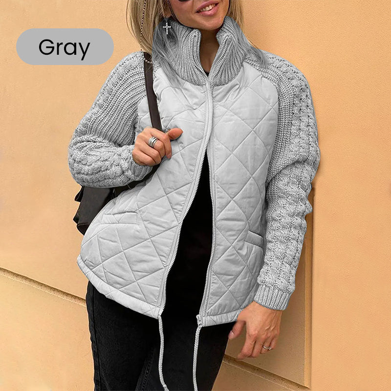 Julia - Knit Patchwork Puffy Jacket